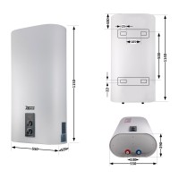 Водонагрівач електричний плоский 100 л вертикальний, мокрий ТЕН 2 кВт (0,8+1,2) DT100V20G(PD)/2 Thermo Alliance Thermo Alliance фото 1