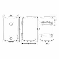 Водонагрівач електричний 50 л, Black універсальний, мокрий ТЕН 1,5 кВт D50VH15Q2В Thermo Alliance Thermo Alliance фото 1
