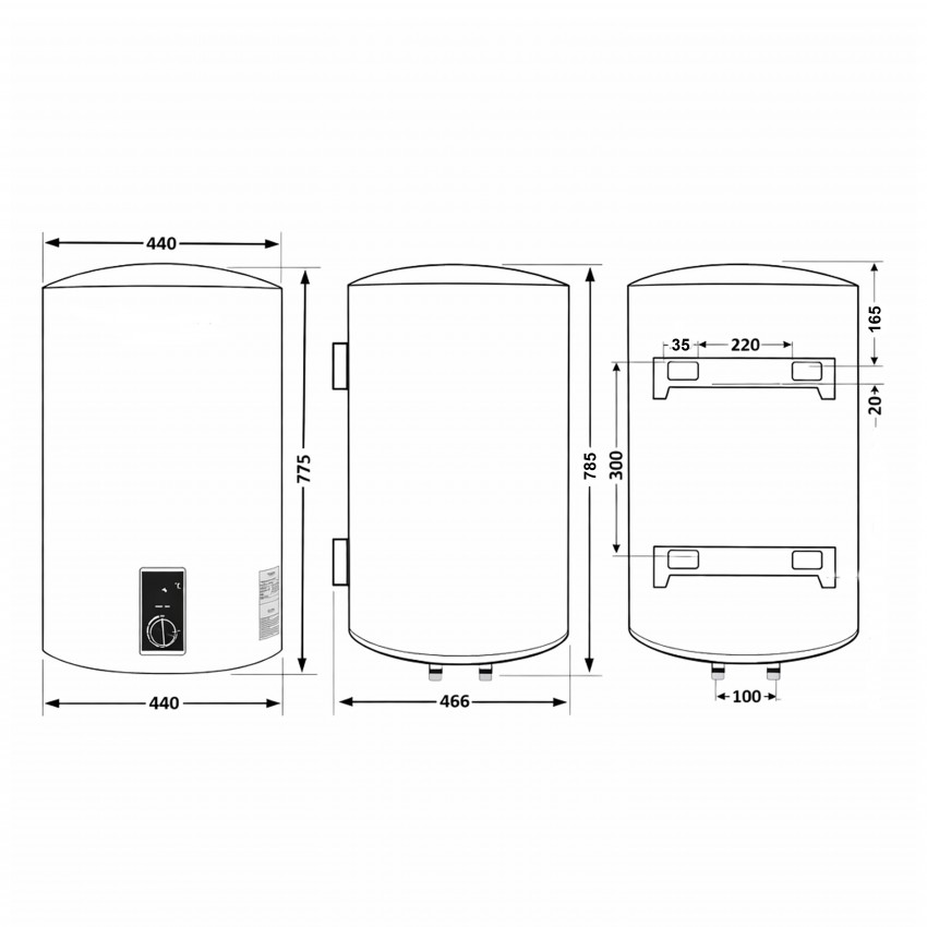 Водонагрівач електричний 80 л Grey,  вертикальний, сухий ТЕН 2,0 кВт D80V20J3(D)KG Thermo Alliance Thermo Alliance фото 1