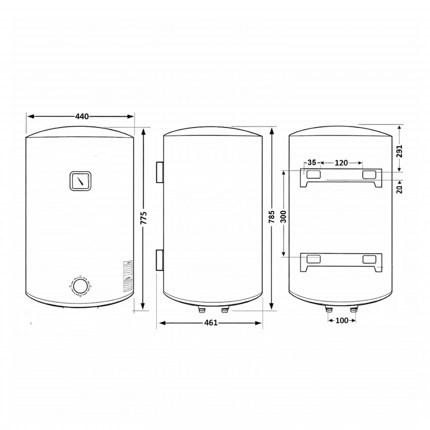 Водонагрівач електричний 80 л Black універсальний, мокрий ТЕН 1,5 кВт D80VH15Q3В Thermo Alliance Thermo Alliance фото 1