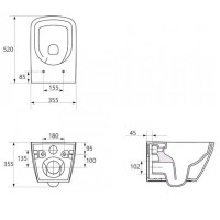 S701-884 СЕТ C200 ПІДВІСНИЙ УНІТАЗ ПРЯМОКУТНИЙ CITY PRO VORTEX З ТОНКИМ ДЮРОПЛАСТОВИМ СИДІННЯМ (1 сорт) CERSANIT-С Україна фото 2