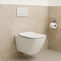 S701-884 СЕТ C200 ПІДВІСНИЙ УНІТАЗ ПРЯМОКУТНИЙ CITY PRO VORTEX З ТОНКИМ ДЮРОПЛАСТОВИМ СИДІННЯМ (1 сорт) CERSANIT-С Україна