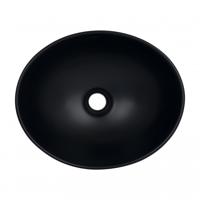Раковина накладна Dove 415x340x140 мм, Matt Black, овальна, без донного клапана QT06116062AMB Qtap QTAP фото 3