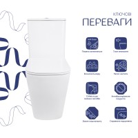 Унітаз підлоговий Stork Ultra Quiet 630×350×805 мм, White, з сидінням Slim Duroplast / Soft-close / Quick Release QTSTO27W49260 Qtap QTAP фото 2