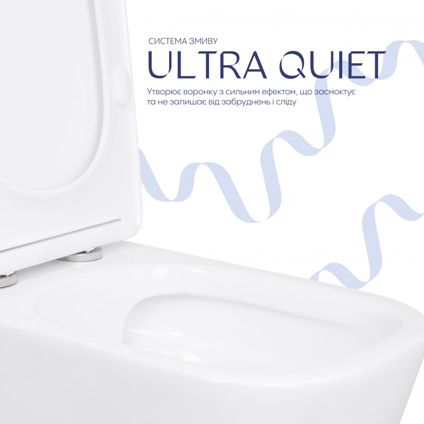 Унітаз підлоговий Stork Ultra Quiet 630×350×805 мм, White, з сидінням Slim Duroplast / Soft-close / Quick Release QTSTO27W49260 Qtap QTAP фото 4