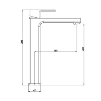 Змішувач для раковини високий Dozorca 001FH,Chrome (k35) LDDOZ001FHCRM48990 Lidz LIDZ фото 1