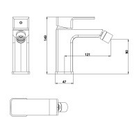 Змішувач для біде Dozorca 001AF,Chrome (k35)  LDDOZ001AFCRM48991 Lidz LIDZ фото 1