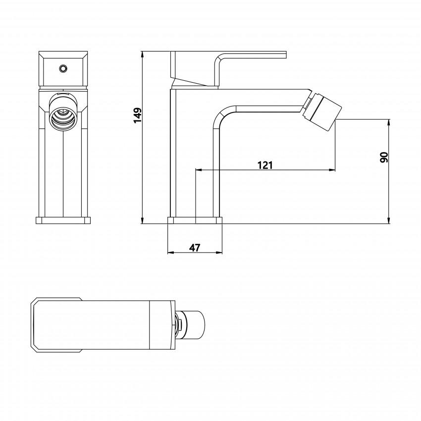 Змішувач для біде Dozorca 001AF,Chrome (k35)  LDDOZ001AFCRM48991 Lidz LIDZ фото 1