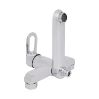 Змішувач для ванни Latwa 0061,Chrome (k35) з поворотним виливом та душовим гарнітуром LDLAT0061CRM48992 Lidz LIDZ фото 3