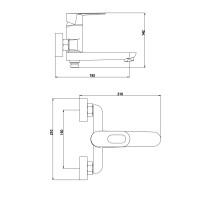 Змішувач для ванни Latwa 0061,Chrome (k35) з поворотним виливом та душовим гарнітуром LDLAT0061CRM48992 Lidz LIDZ фото 1