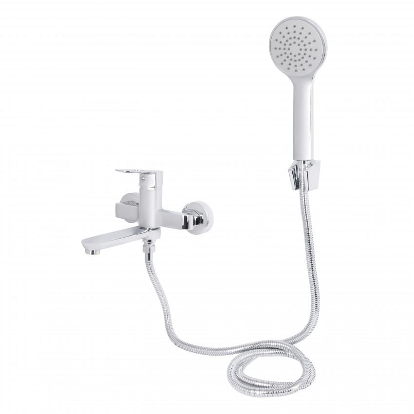 Змішувач для ванни Latwa 0061,Chrome (k35) з поворотним виливом та душовим гарнітуром LDLAT0061CRM48992 Lidz LIDZ фото 2