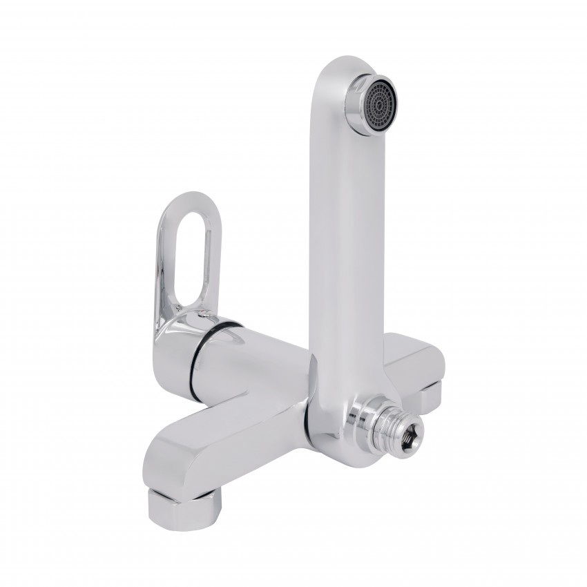 Змішувач для ванни Latwa 0061,Chrome (k35) з поворотним виливом та душовим гарнітуром LDLAT0061CRM48992 Lidz LIDZ фото 3
