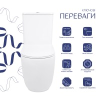 Унітаз підлоговий Leo Ultra Quiet 620×355×790 мм, White, з сидінням Slim Duroplast / Soft-close / Quick Release QTLEO27W49261 Qtap QTAP фото 2