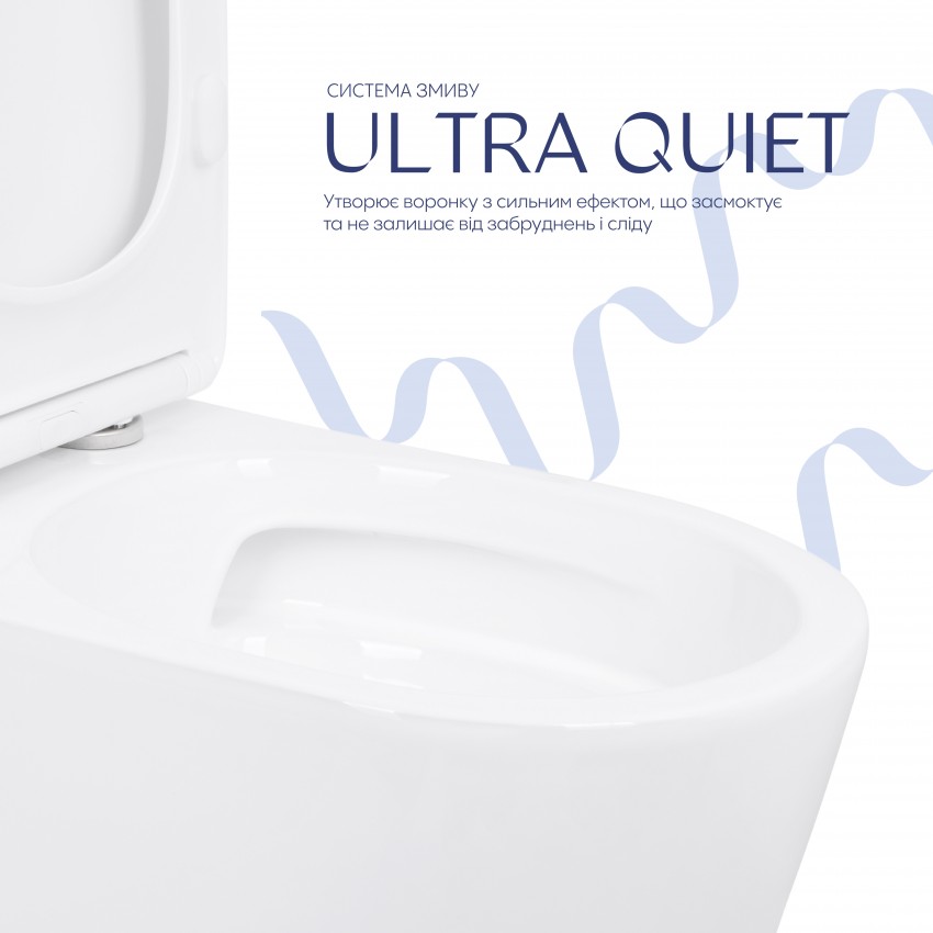 Унітаз підлоговий Leo Ultra Quiet 620×355×790 мм, White, з сидінням Slim Duroplast / Soft-close / Quick Release QTLEO27W49261 Qtap QTAP фото 4