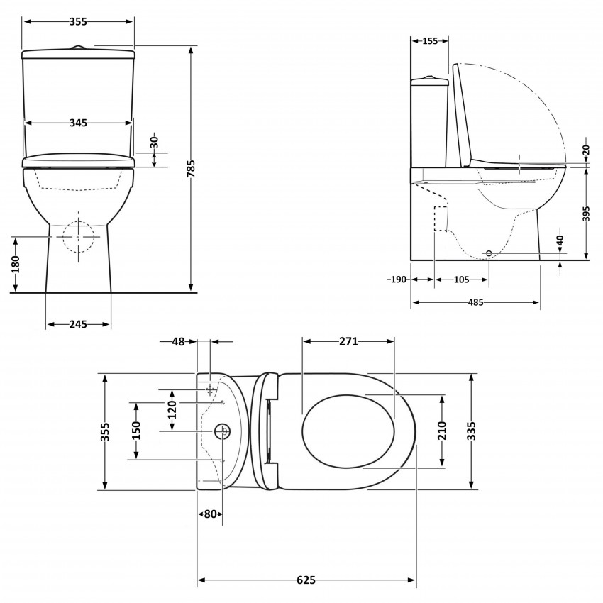 Унітаз підлоговий Leo Ultra Quiet 620×355×790 мм, White, з сидінням Slim Duroplast / Soft-close / Quick Release QTLEO27W49261 Qtap QTAP фото 1