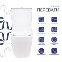 Унітаз підлоговий Aquarius Ultra Quiet 620×355×790 мм, White, з сидінням Slim Duroplast / Soft-close / Quick Release QTAQAW27W49262 Qtap QTAP фото 2