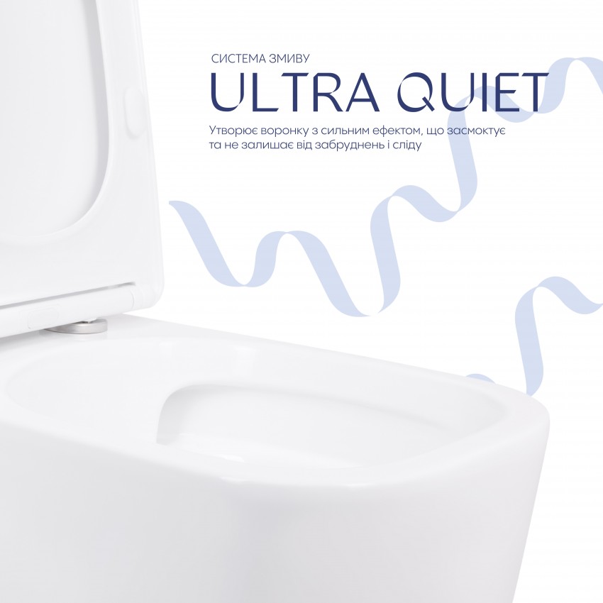 Унітаз підлоговий Aquarius Ultra Quiet 620×355×790 мм, White, з сидінням Slim Duroplast / Soft-close / Quick Release QTAQAW27W49262 Qtap QTAP фото 4