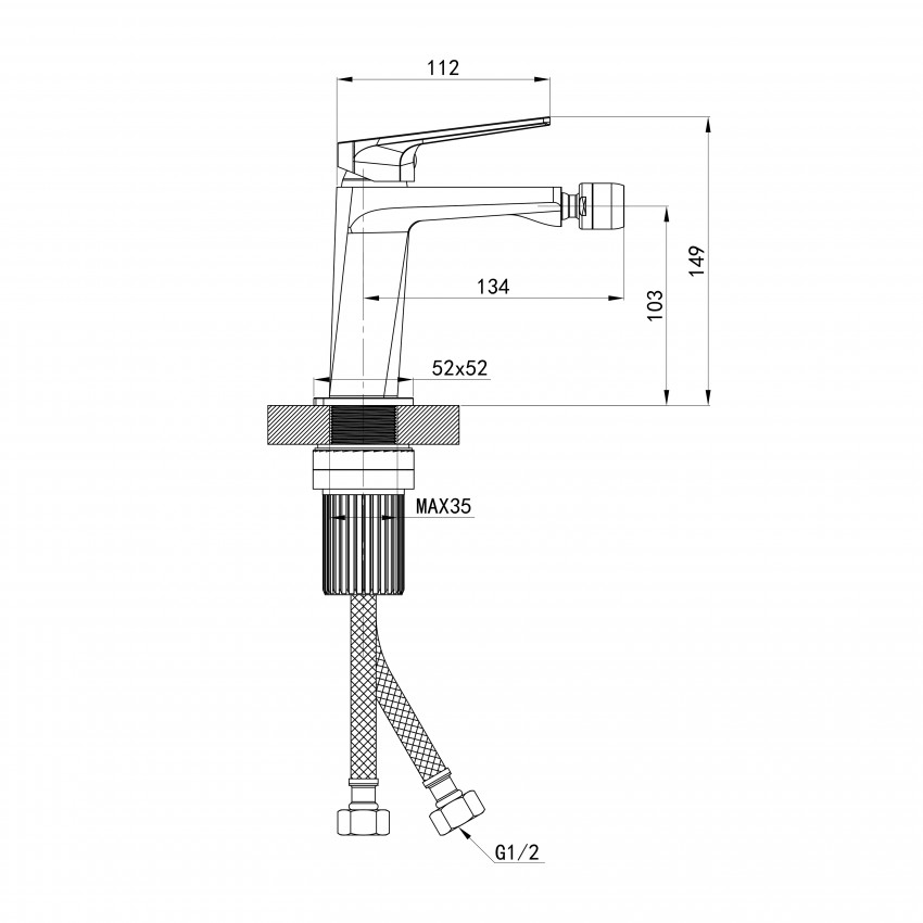 Змішувач для биде Crow, Chrome (k30) QTCRO255CRM49177 Qtap QTAP фото 1