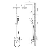Душова система універсальна Nando,Chrome (k35) на три споживача (з виливом)  QTNAN111CRM48653 Qtap QTAP фото 1