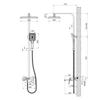 Душова система універсальна Crow,Chrome (k35) на три споживача (з виливом)  QTCRO111CRM48648 Qtap QTAP фото 1