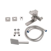 Змішувач для ванни Kubis 006, Nickel (k35) з поворотним виливом та душовим гарнітуром LDKUB006NKS28536 Lidz LIDZ фото 4