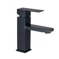 Змішувач для раковини низький Kubis 001F, Black (k35) LDKUB001FBLA43376 Lidz LIDZ