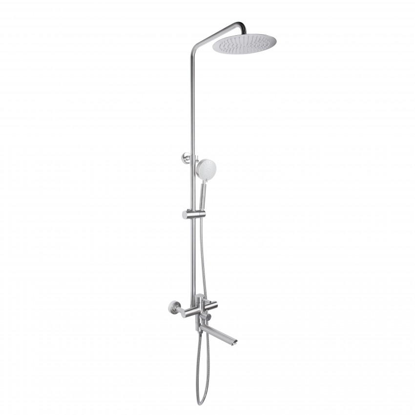 Душова система універсальна Aria 1033, Nickel (k35) на три споживачі (з виливом) LDARI1033NKS46109 Lidz LIDZ