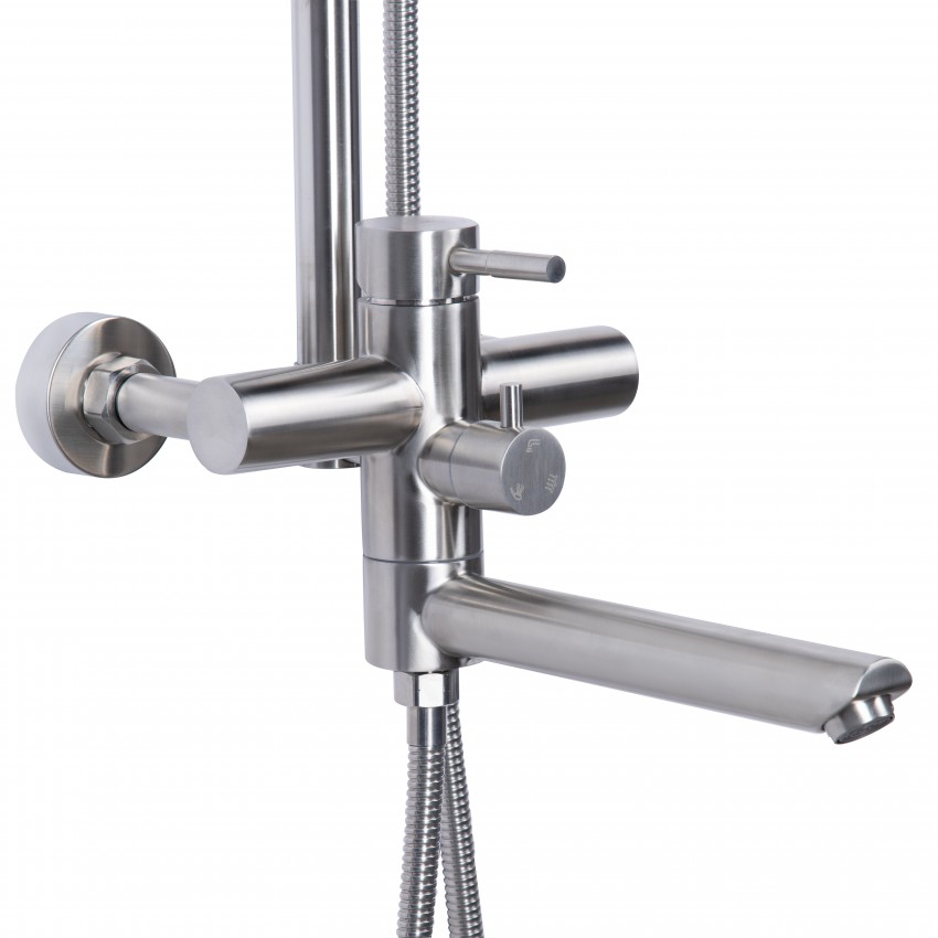 Душова система універсальна Aria 1033, Nickel (k35) на три споживачі (з виливом) LDARI1033NKS46109 Lidz LIDZ фото 2