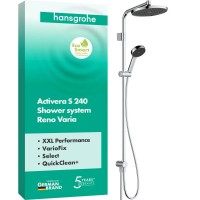 28074000 HG Activera S Душова система Showerpipe 240 1jet EcoSmart Reno Varia, хром (1 сорт) HANSGROHE фото 1