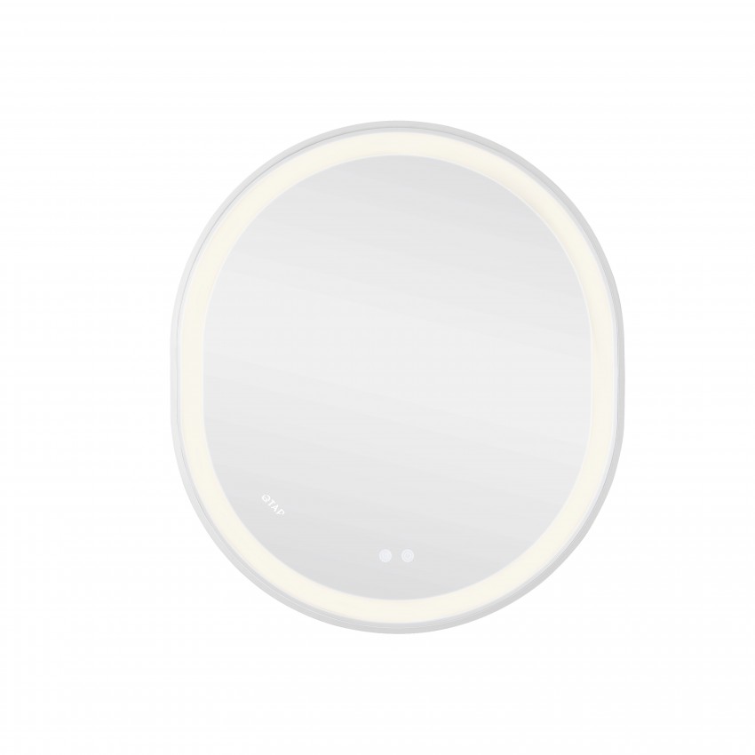 Дзеркало настінне Gemini (GE1W) 800х700 мм, овальне, з LED-підсвіткою Touch, антизапотіванням, димером, рег. темп. кольору (3000-6500K), Reverse Qtap QTAP фото 3