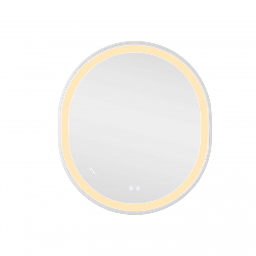 Дзеркало настінне Gemini (GE1W) 800х700 мм, овальне, з LED-підсвіткою Touch, антизапотіванням, димером, рег. темп. кольору (3000-6500K), Reverse Qtap QTAP фото 4