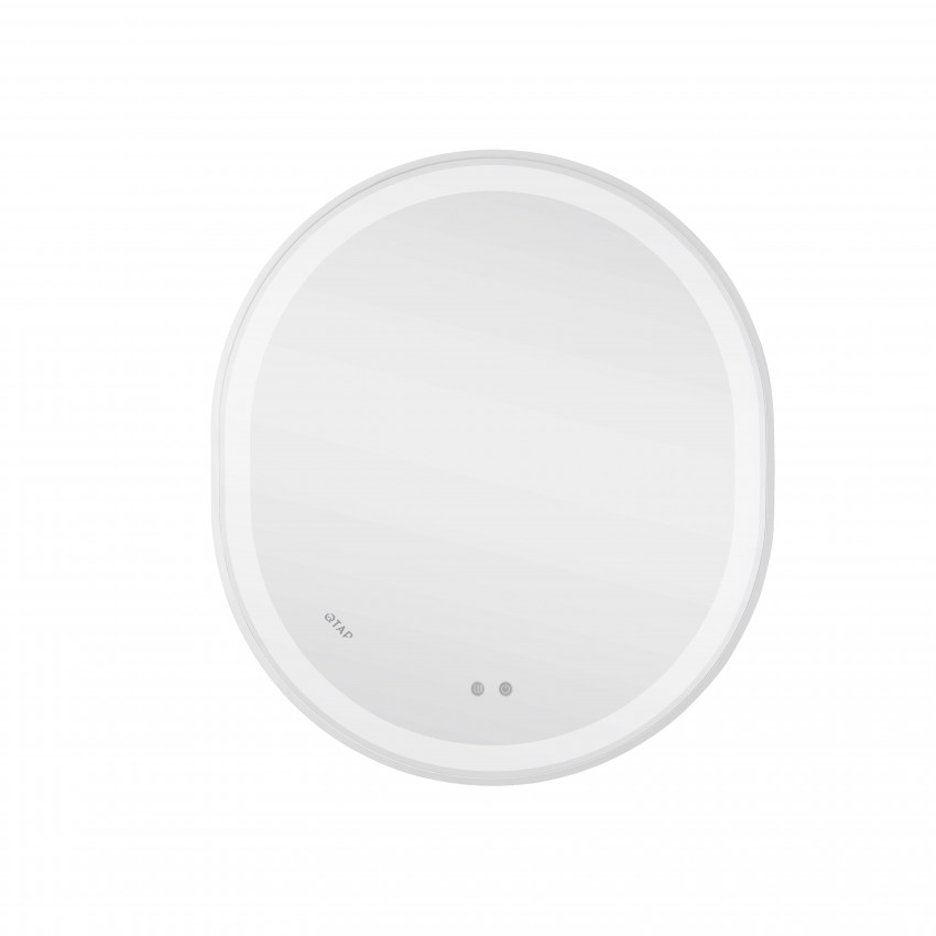 Дзеркало настінне Gemini (GE1W) 800х700 мм, овальне, з LED-підсвіткою Touch, антизапотіванням, димером, рег. темп. кольору (3000-6500K), Reverse Qtap QTAP фото 2