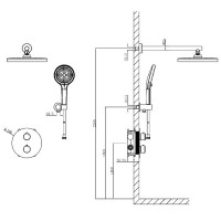 D117125001111BN Flow Душова система прихованого монтажу, на 2 споживачі, без термостату, brushed nickel (1 сорт) DEVIT фото 2