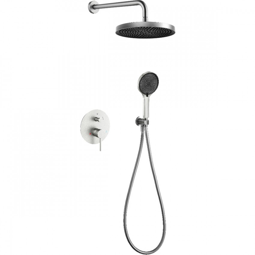 D117125001111BN Flow Душова система прихованого монтажу, на 2 споживачі, без термостату, brushed nickel (1 сорт) DEVIT фото 1