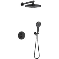 D117125011111MB Flow Душова система прихованого монтажу для душу, на 2 споживачі, з термостатом, чорний матовий (1 сорт) DEVIT фото 1