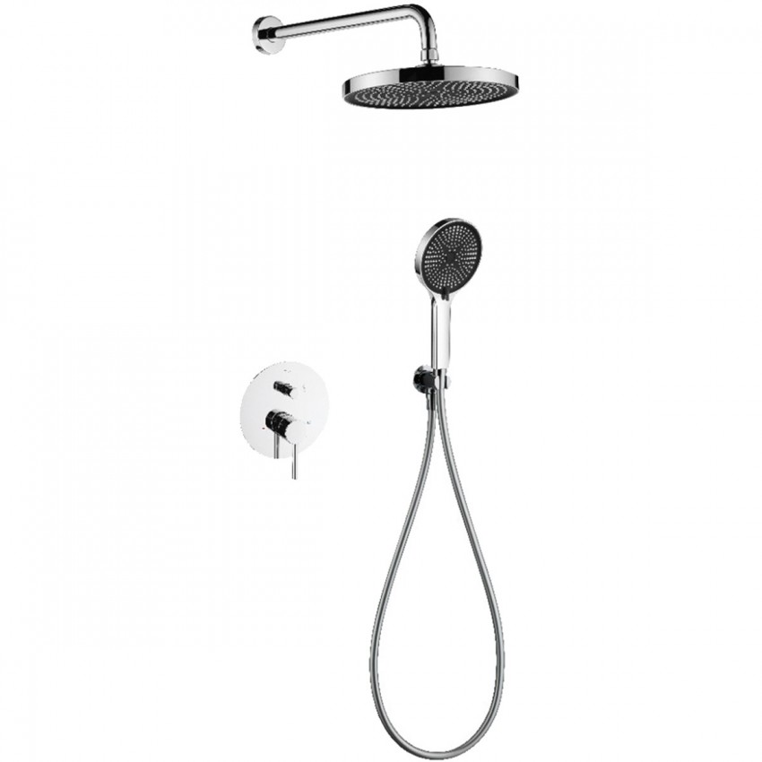 D117125001111C Flow Душова система прихованого монтажу, на 2 споживачі, без термостату, хром (1 сорт) DEVIT фото 1