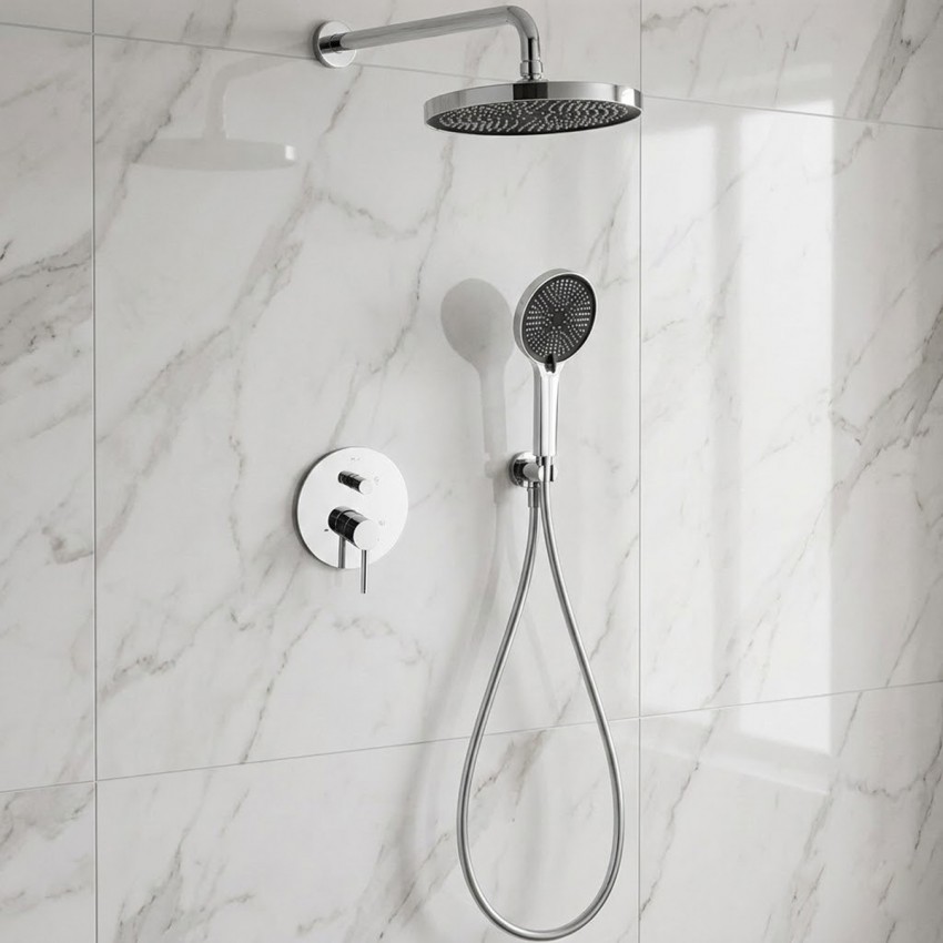 D117125001111C Flow Душова система прихованого монтажу, на 2 споживачі, без термостату, хром (1 сорт) DEVIT