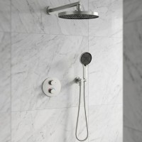 D117125011111BN Flow Душова система прихованого монтажу для душу, на 2 споживачі, з термостатом, brushed nickel (1 сорт) DEVIT