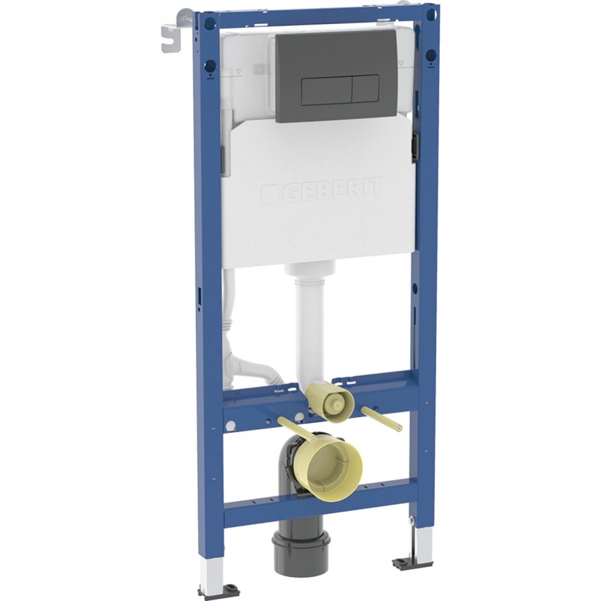 458.135.14.2 Duofix Комплект (3в1) інсталяції д/унітазу з кріпленням та клавішою Delta50 чорний мат (1 сорт) Geberit промо