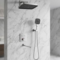 D117134011221C Flow Душова система прихованого монтажу для ванни/душу, на 3 користувача, з термостатом, з виливом, хром (1 сорт) DEVIT фото 1