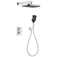 D117125011221C Flow Душова система прихованого монтажу для душу, на 2 споживачі, з термостатом, хром (1 сорт) DEVIT фото 1