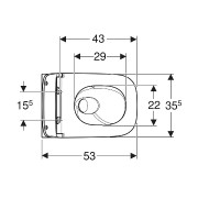 503.171.00.1 Smyle Square Комплект підвісного унітазу воронкоподібний, закрита форма, TurboFlush, з сидінням із кришкою Sandwich, білий глянець (1 сорт) Geberit промо фото 2