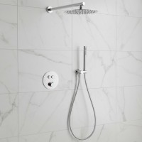 D117124011111C Flow Душова система прихованого монтажу, на 2 споживачі, з термостатом, хром (1 сорт) DEVIT фото 1