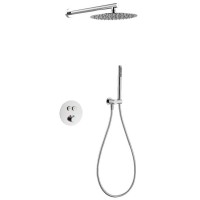 D117124011111C Flow Душова система прихованого монтажу, на 2 споживачі, з термостатом, хром (1 сорт) DEVIT фото 2