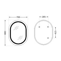 Дзеркало настінне Gemini (GE1B) 800х700 мм, овальне, з LED-підсвіткою Touch, антизапотіванням, димером, рег. темп. кольору (3000-6500K), Reverse Qtap QTAP фото 1