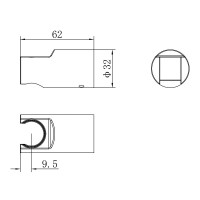 D113100000050BN Flow Душовий тримач, brushed nickel (1 сорт) DEVIT