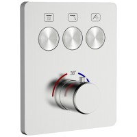 D114134010021BN Flow Змішувач на 3 споживачі з термостатом, для ванни/душу, прихованого монтажу, brushed nickel (1 сорт) DEVIT фото 2