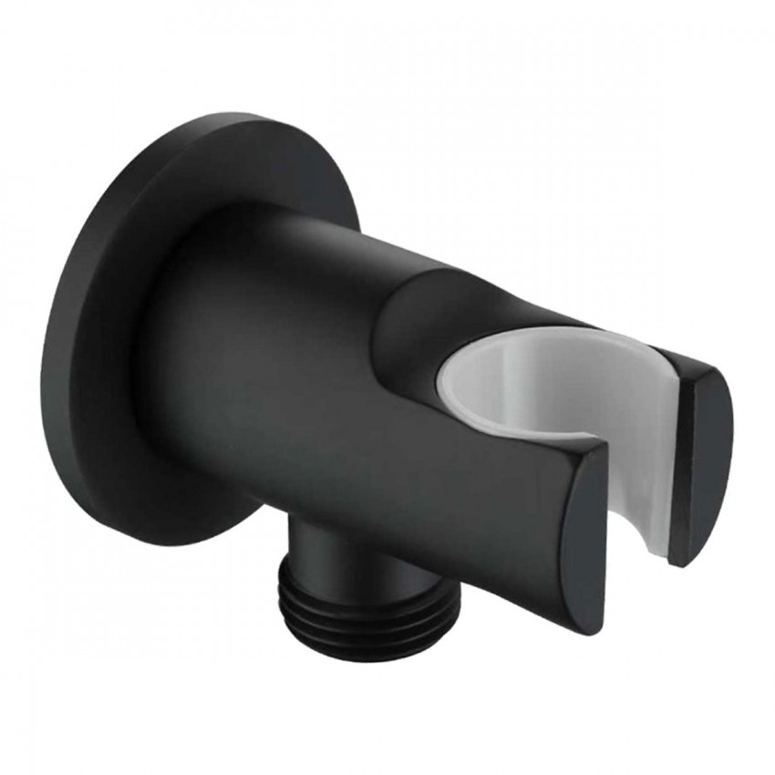 D113100000010MB Flow Підключення для душового шлангу з тримачем ручного душу, чорний матовий (1 сорт) DEVIT фото 1