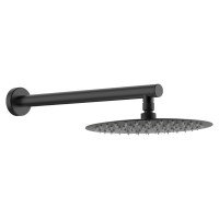 D113000000110BM Flow Верхня душова лійка d=250 мм з кронштейном, чорний матовий (1 сорт) DEVIT фото 2