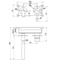 550537MB Flow Змішувач для раковини прихованого монтажу, чорний матовий (1 сорт) DEVIT фото 2